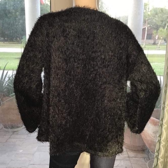 Black Faux Fur Cardigan - Picture 8 of 10